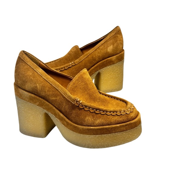 Marc Fisher Shoes - MARC FISHER Lina Women's Platform Loafer suede light brown platform 5M NWOT